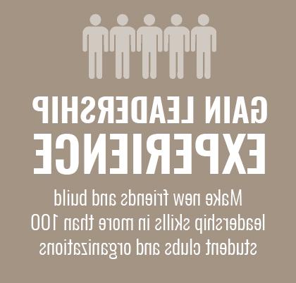 Leadership experience, make new friends and build leadership skills in more than 100 student clubs and organizations